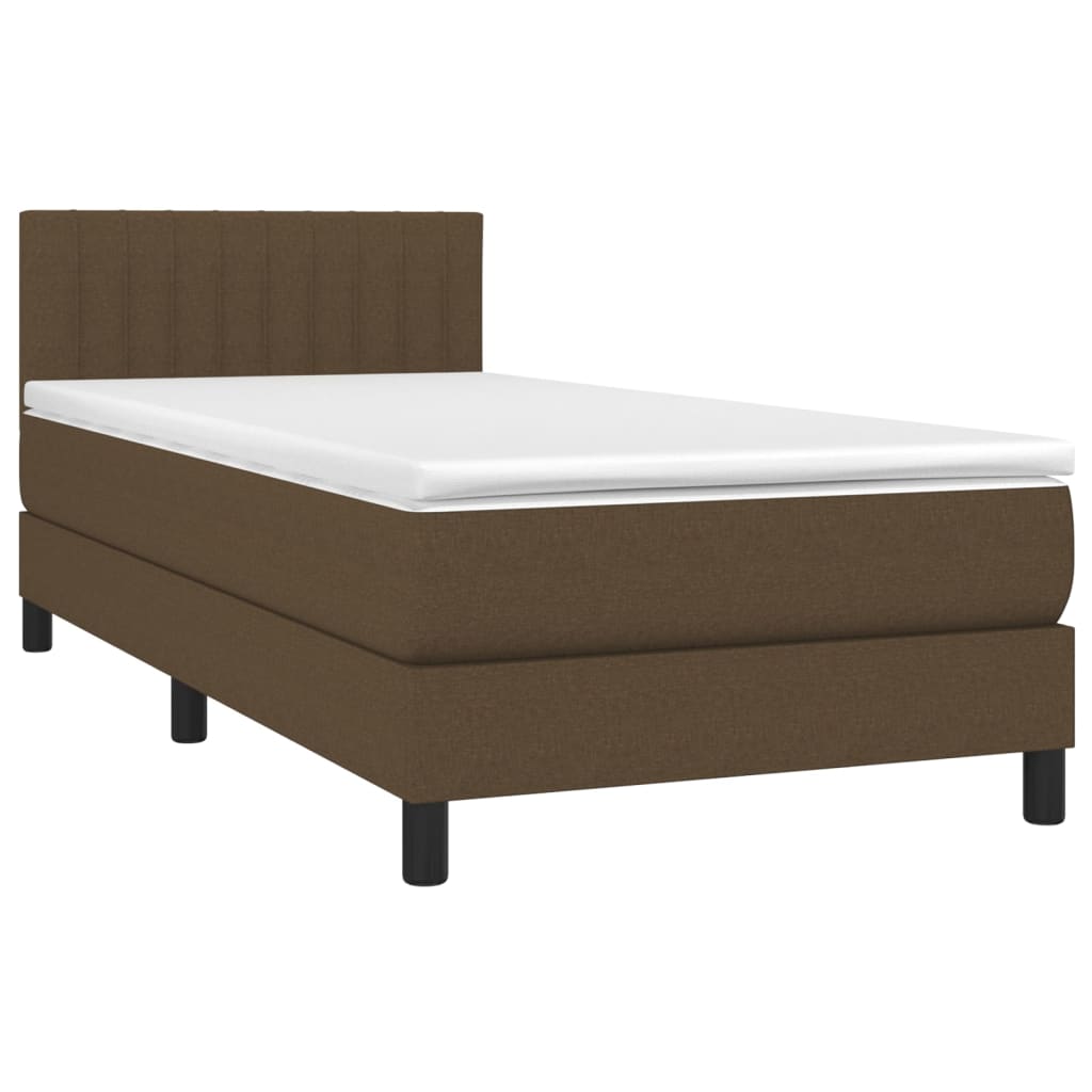Boxspring met matras stof donkerbruin 100x200 cm is nu te koop bij PeponiXL, paradijselijk wonen!