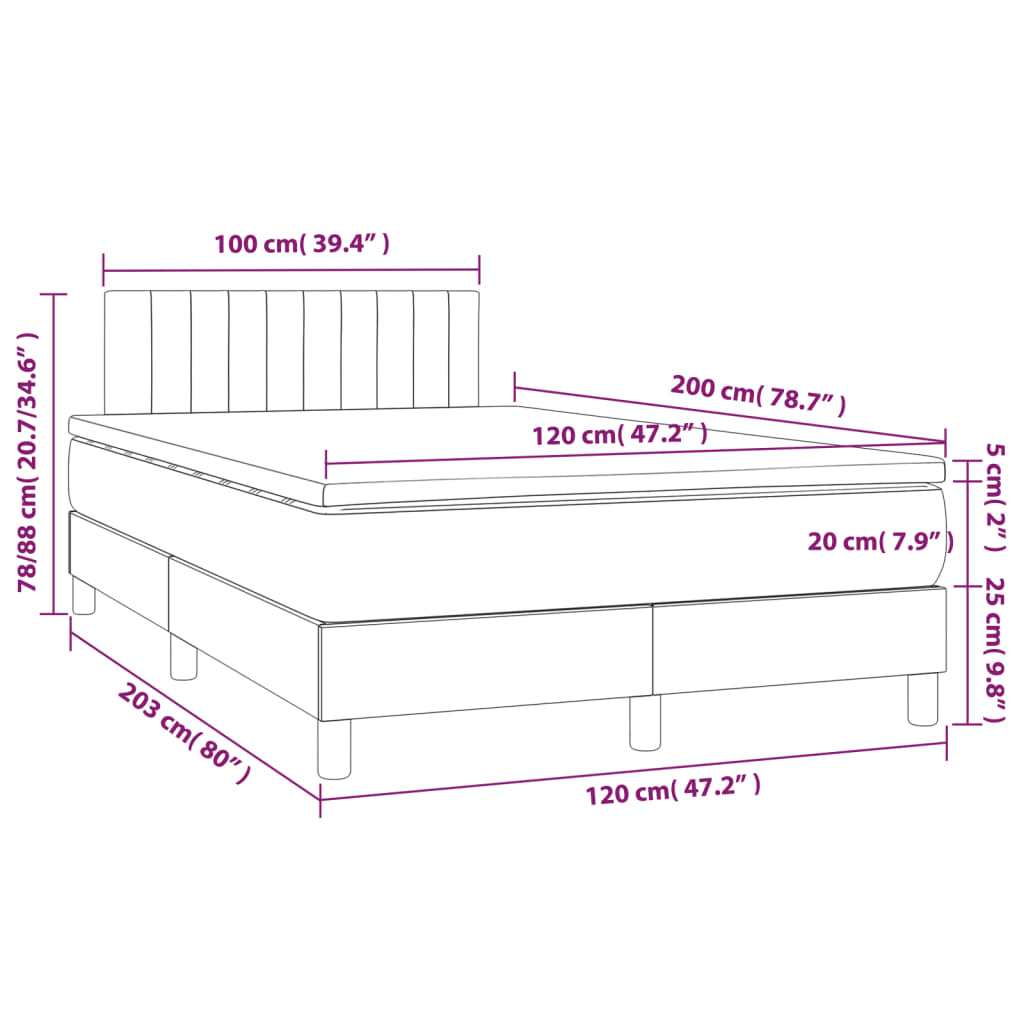 Boxspring met matras stof blauw 120x200 cm is nu te koop bij PeponiXL, paradijselijk wonen!
