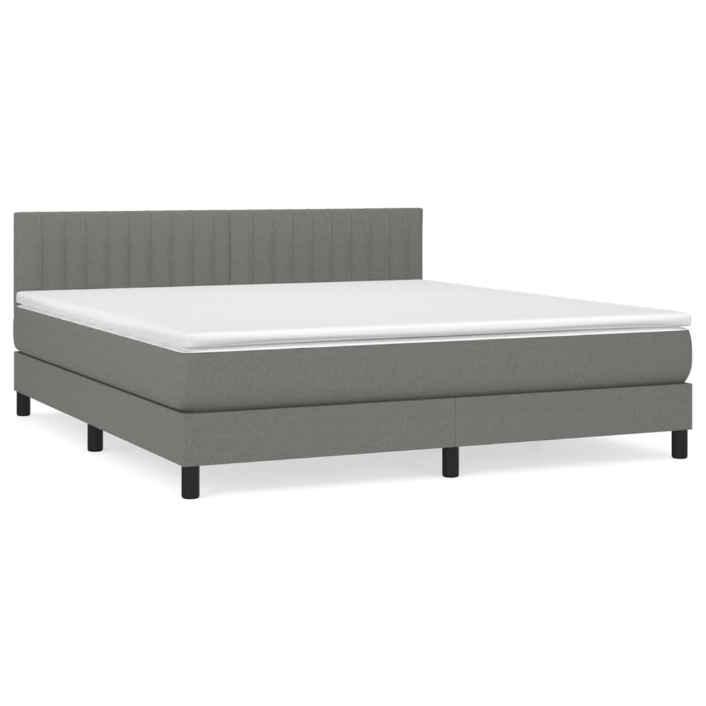 Boxspring met matras stof donkergrijs 180x200 cm is nu te koop bij PeponiXL, paradijselijk wonen!