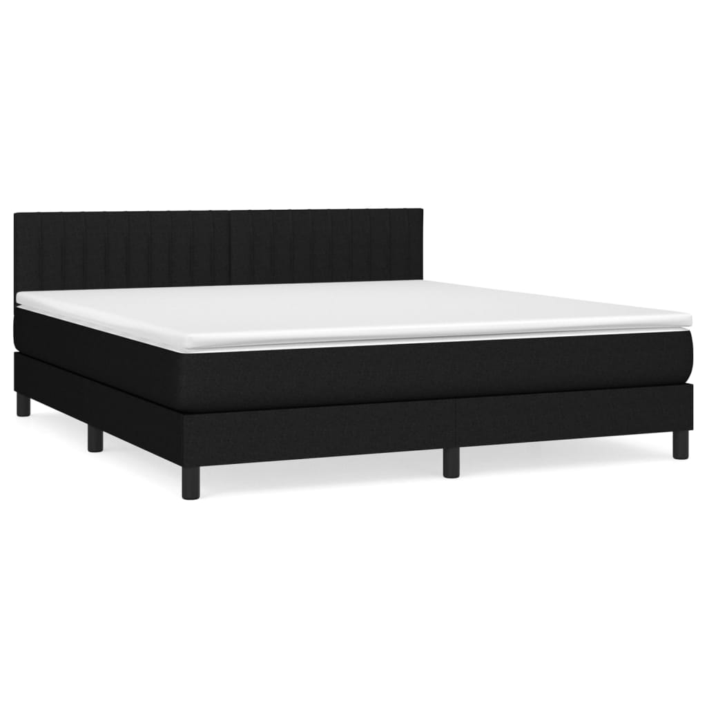 Boxspring met matras stof zwart 180x200 cm is nu te koop bij PeponiXL, paradijselijk wonen!