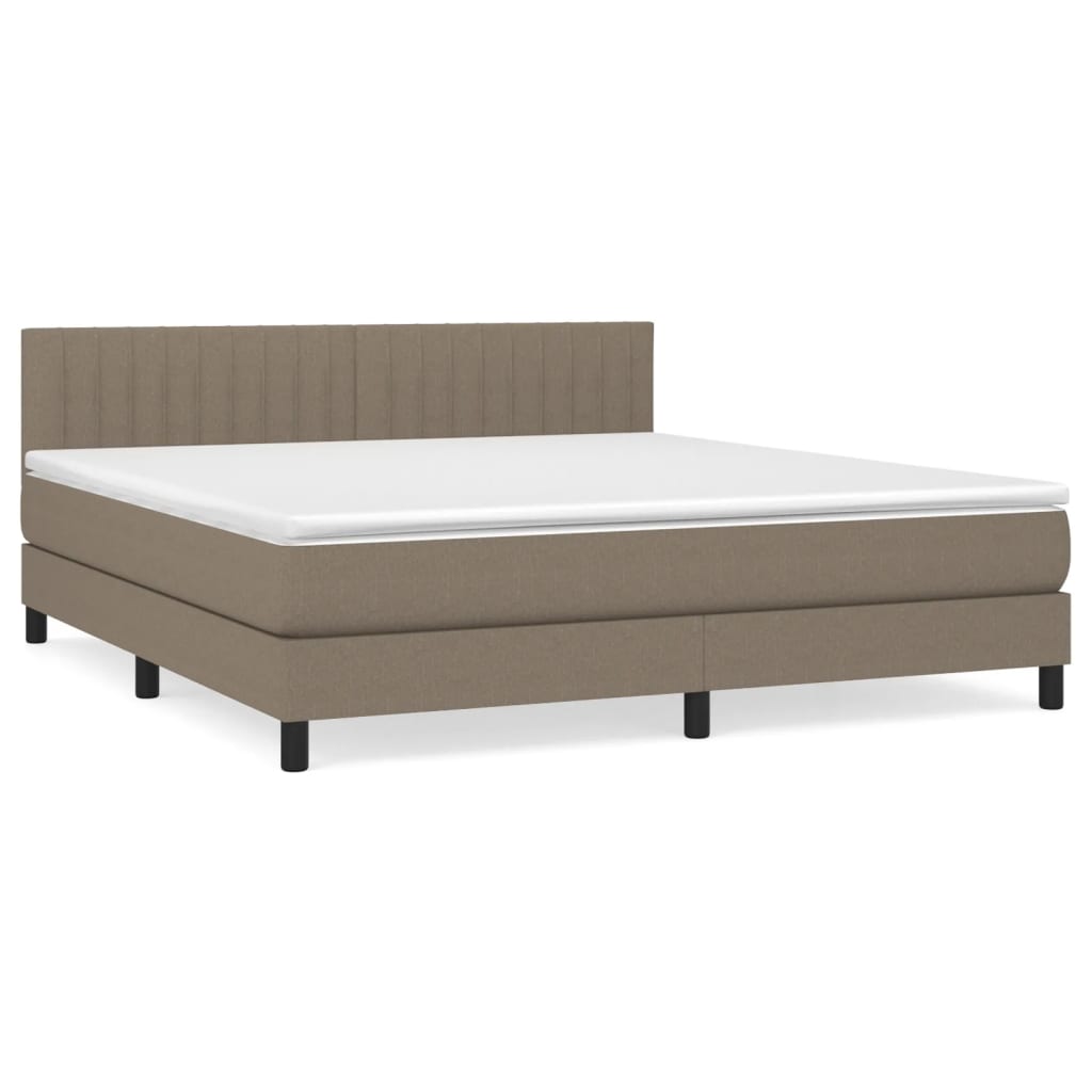 Boxspring met matras stof taupe 180x200 cm is nu te koop bij PeponiXL, paradijselijk wonen!