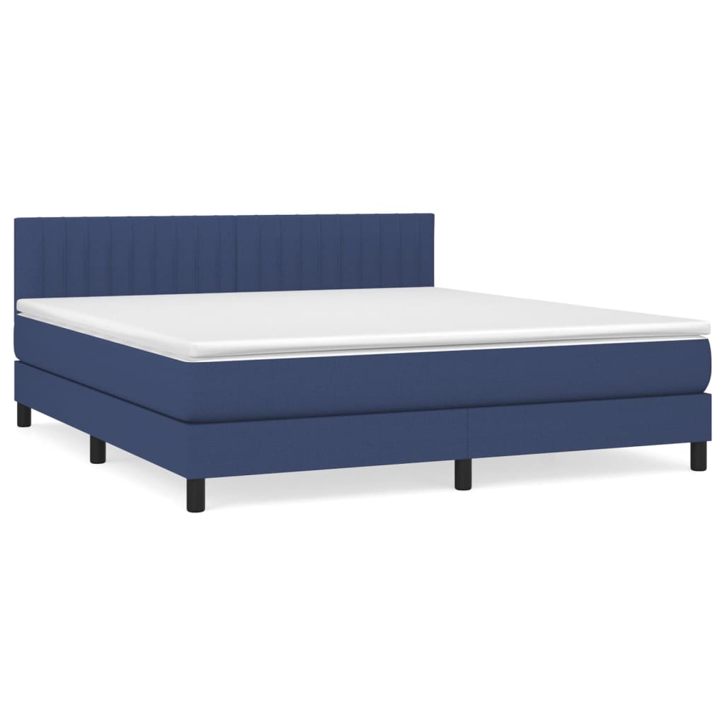 Boxspring met matras stof blauw 180x200 cm is nu te koop bij PeponiXL, paradijselijk wonen!