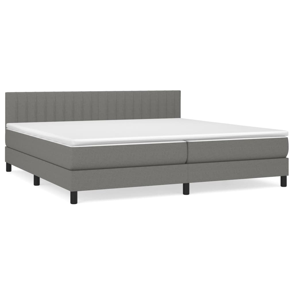 Boxspring met matras stof donkergrijs 200x200 cm is nu te koop bij PeponiXL, paradijselijk wonen!