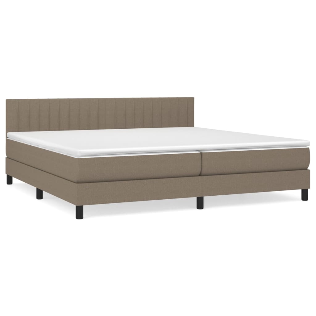 Boxspring met matras stof taupe 200x200 cm is nu te koop bij PeponiXL, paradijselijk wonen!