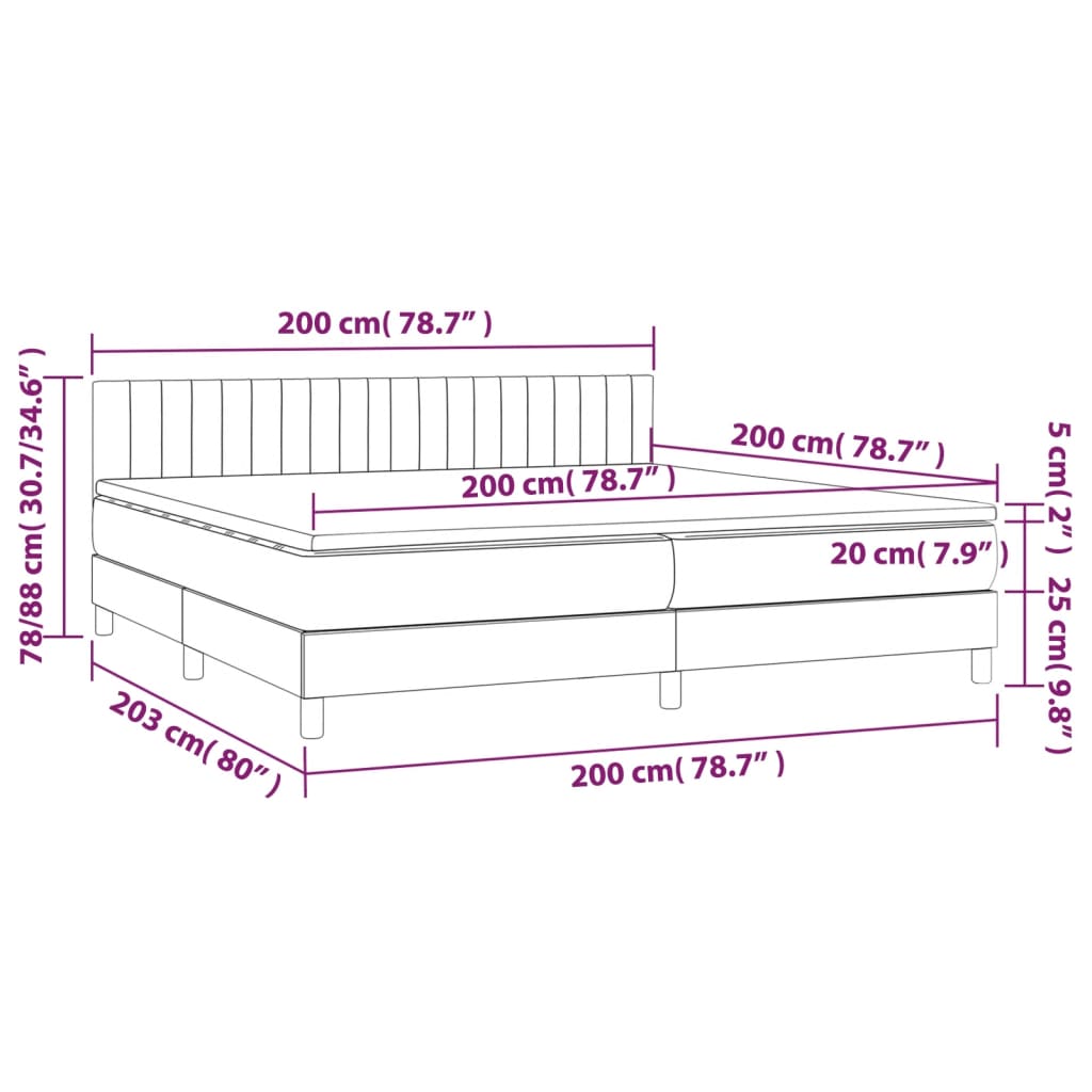 Boxspring met matras stof taupe 200x200 cm is nu te koop bij PeponiXL, paradijselijk wonen!