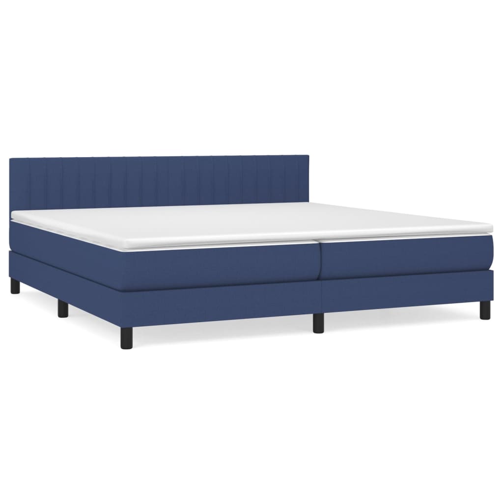 Boxspring met matras stof blauw 200x200 cm is nu te koop bij PeponiXL, paradijselijk wonen!