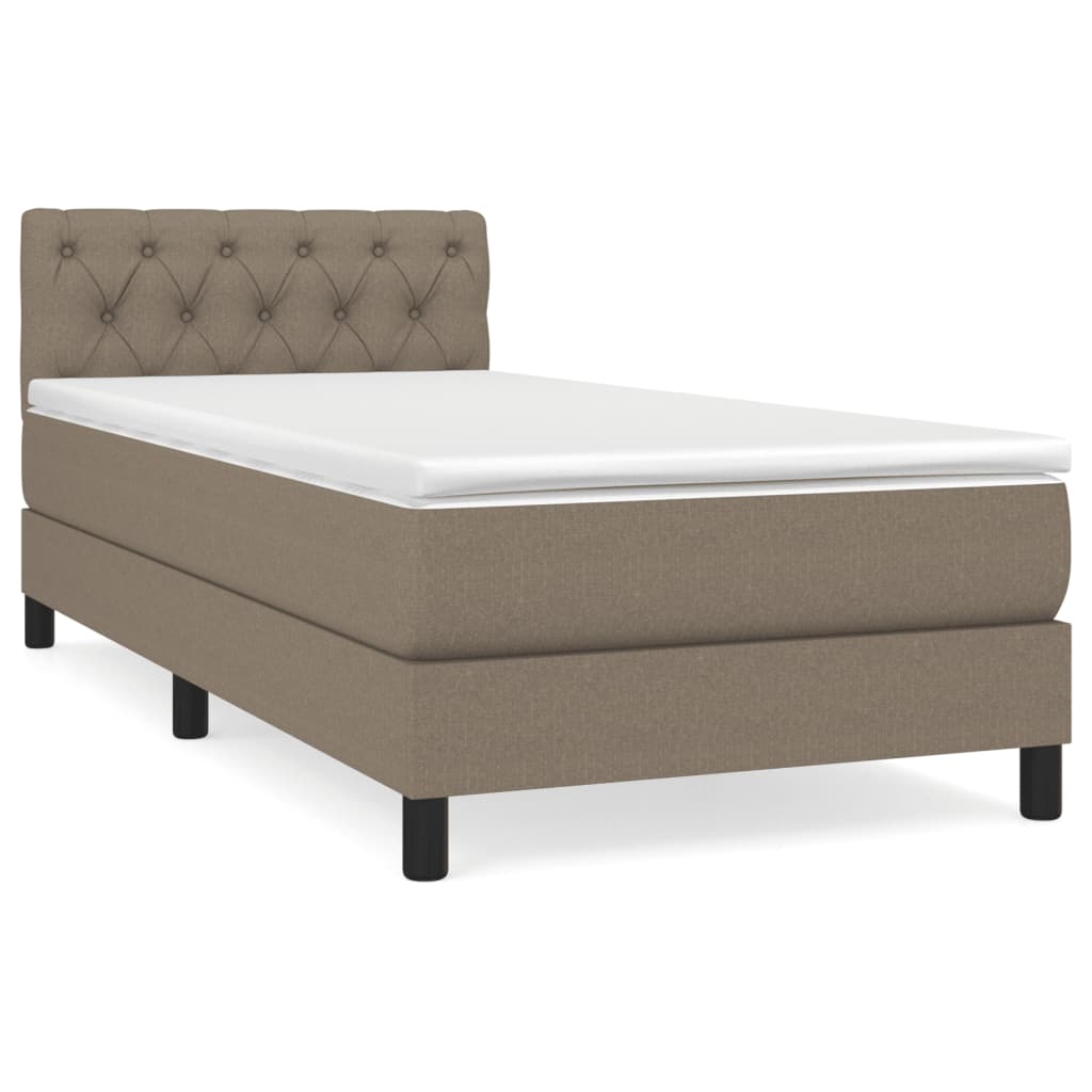 Boxspring met matras stof taupe 80x200 cm is nu te koop bij PeponiXL, paradijselijk wonen!