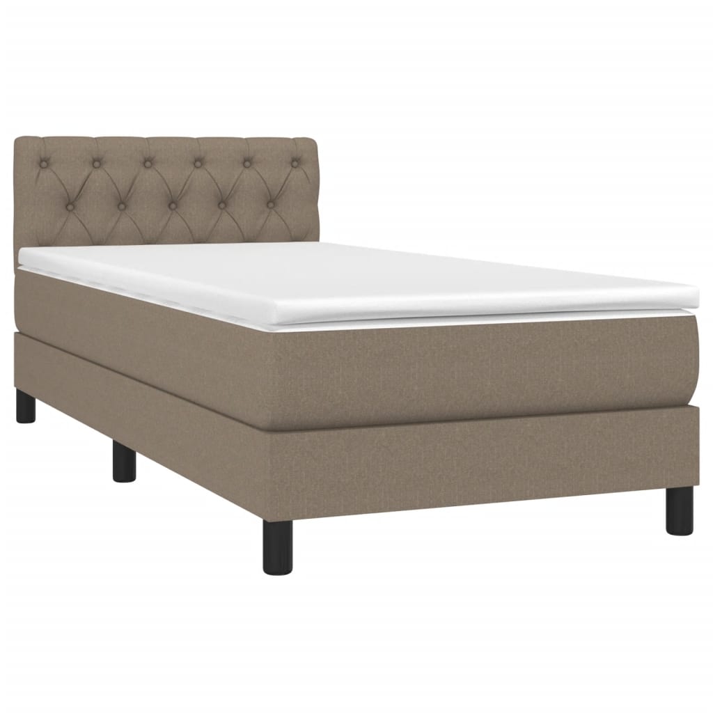 Boxspring met matras stof taupe 80x200 cm is nu te koop bij PeponiXL, paradijselijk wonen!