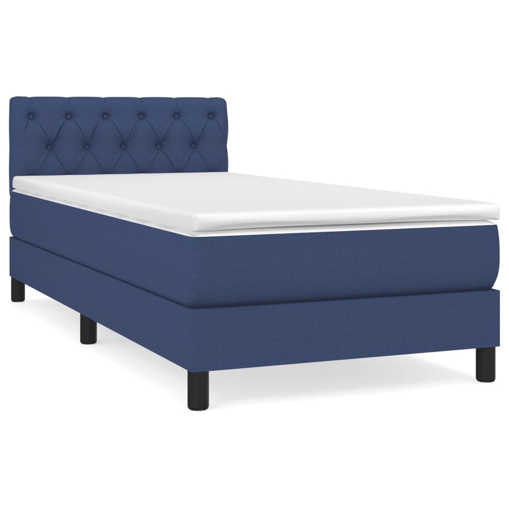 Boxspring met matras stof blauw 80x200 cm is nu te koop bij PeponiXL, paradijselijk wonen!