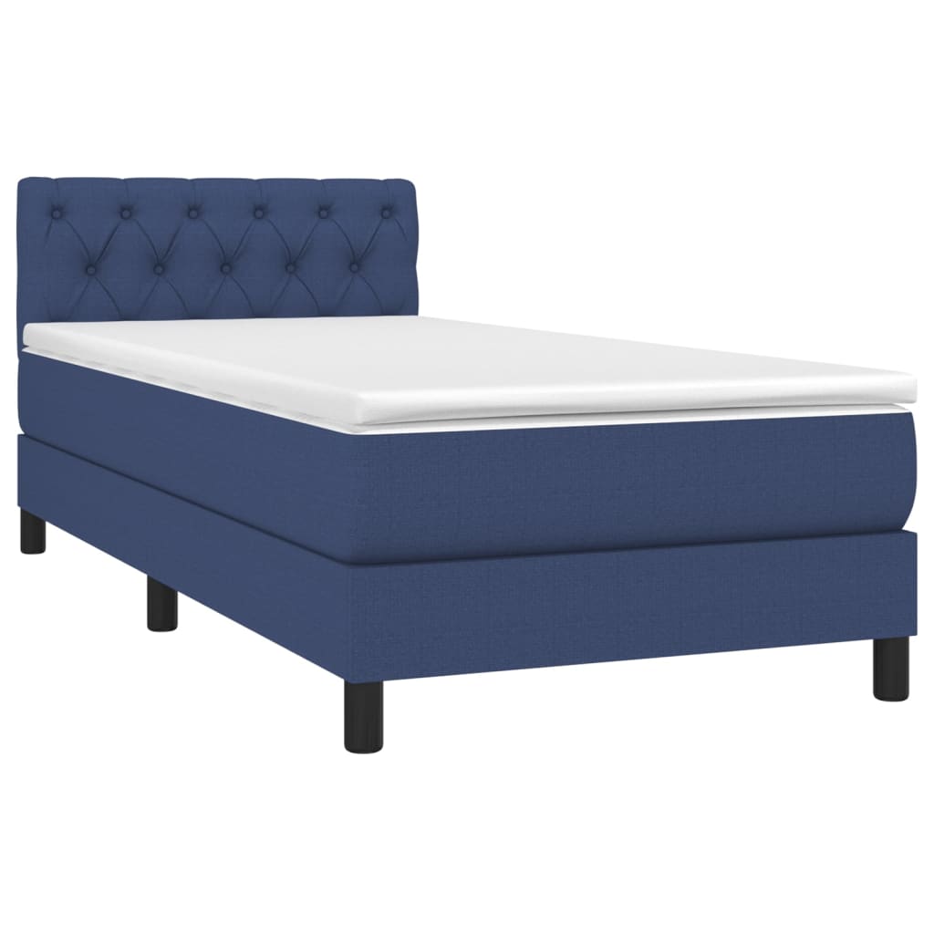 Boxspring met matras stof blauw 80x200 cm is nu te koop bij PeponiXL, paradijselijk wonen!