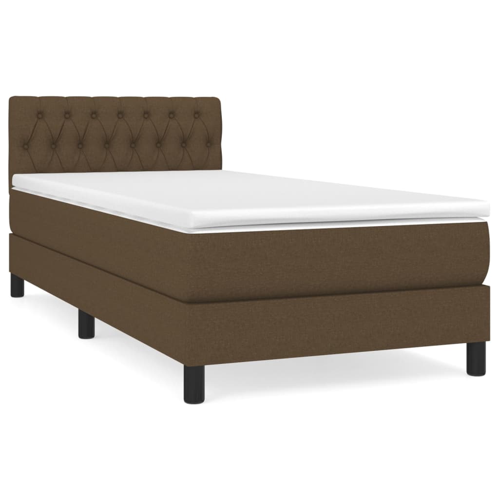 Boxspring met matras stof donkerbruin 100x200 cm is nu te koop bij PeponiXL, paradijselijk wonen!