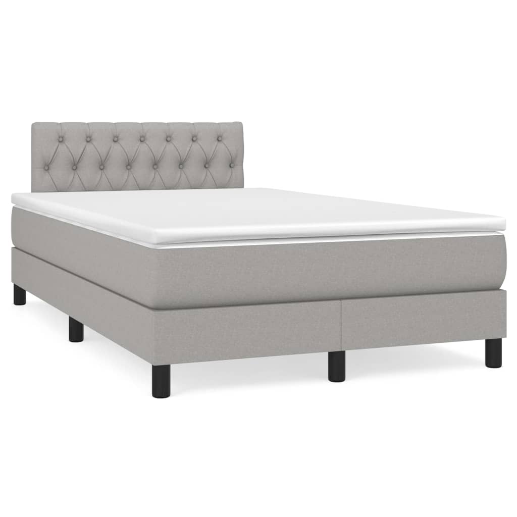 Boxspring met matras stof lichtgrijs 120x200 cm is nu te koop bij PeponiXL, paradijselijk wonen!