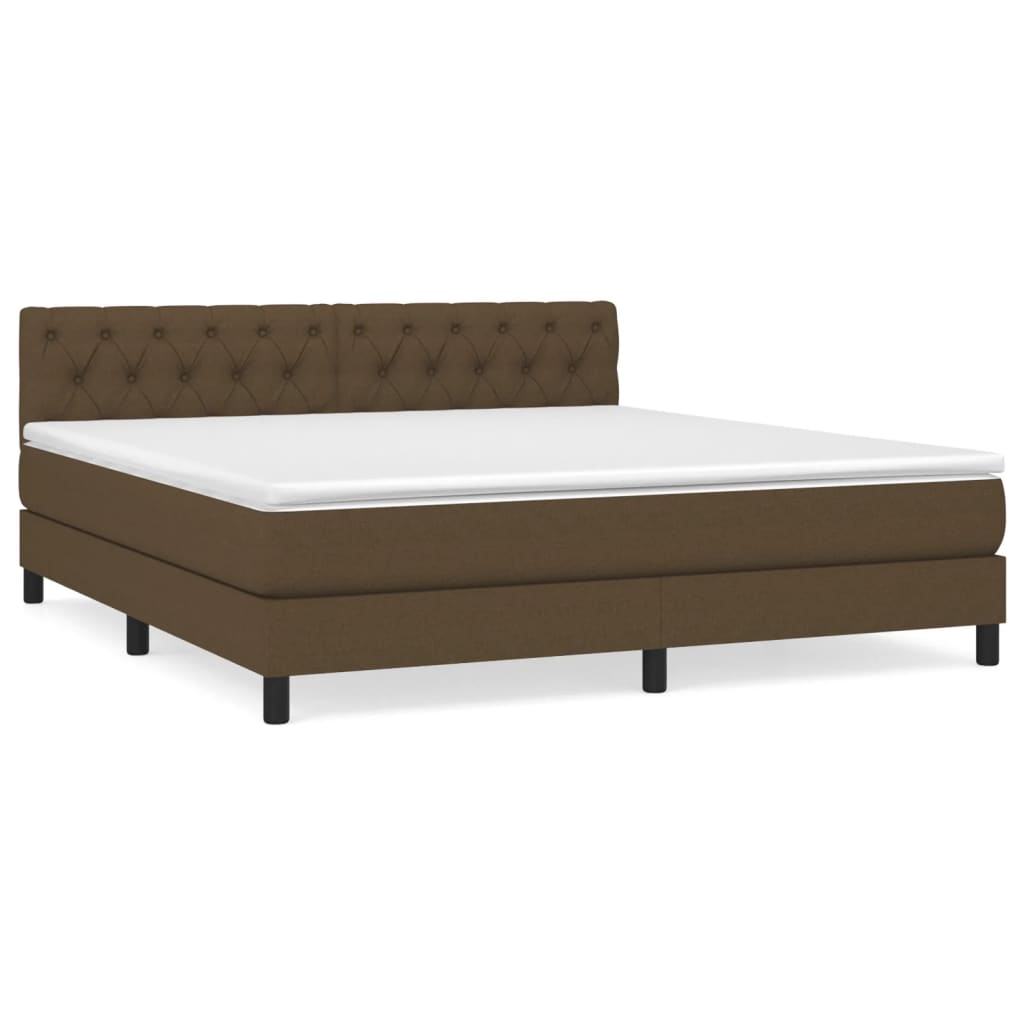 Boxspring met matras stof donkerbruin 160x200 cm is nu te koop bij PeponiXL, paradijselijk wonen!