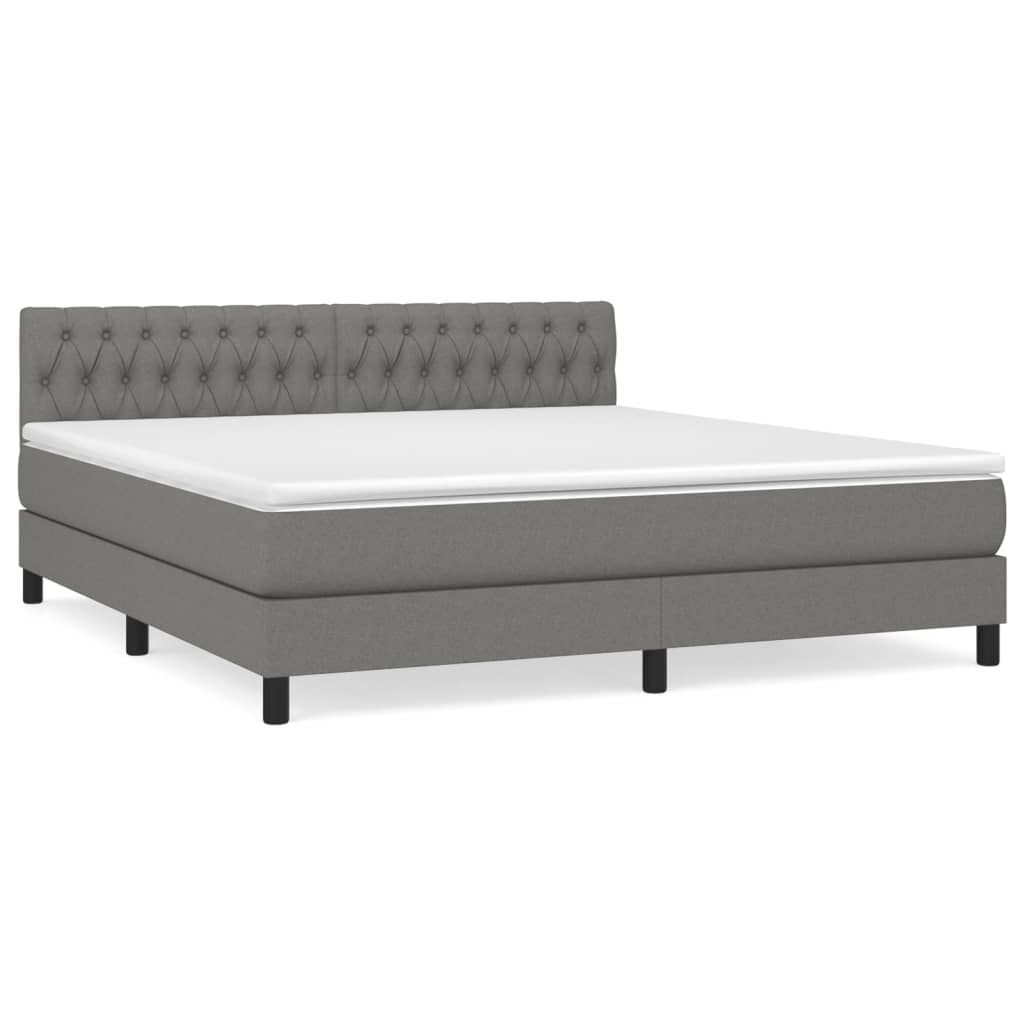 Boxspring met matras stof donkergrijs 180x200 cm is nu te koop bij PeponiXL, paradijselijk wonen!