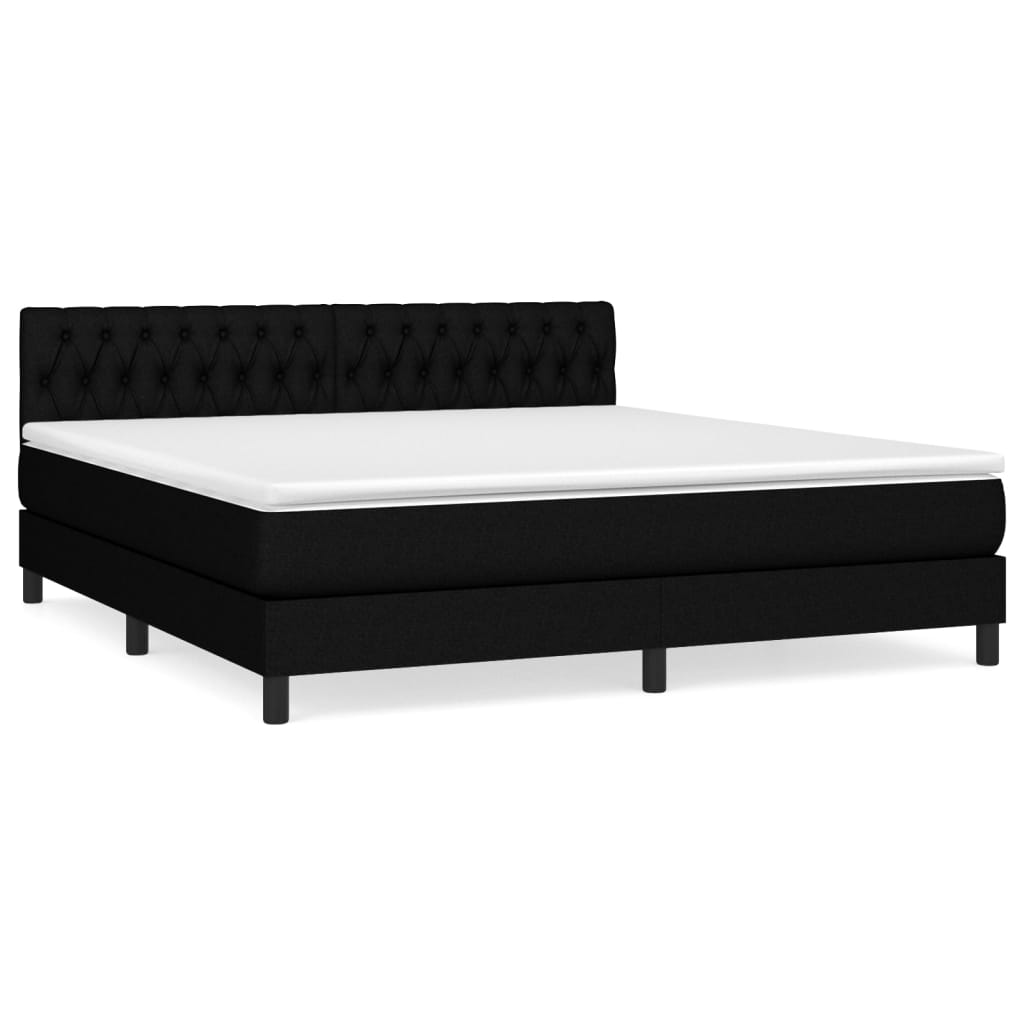 Boxspring met matras stof zwart 180x200 cm is nu te koop bij PeponiXL, paradijselijk wonen!