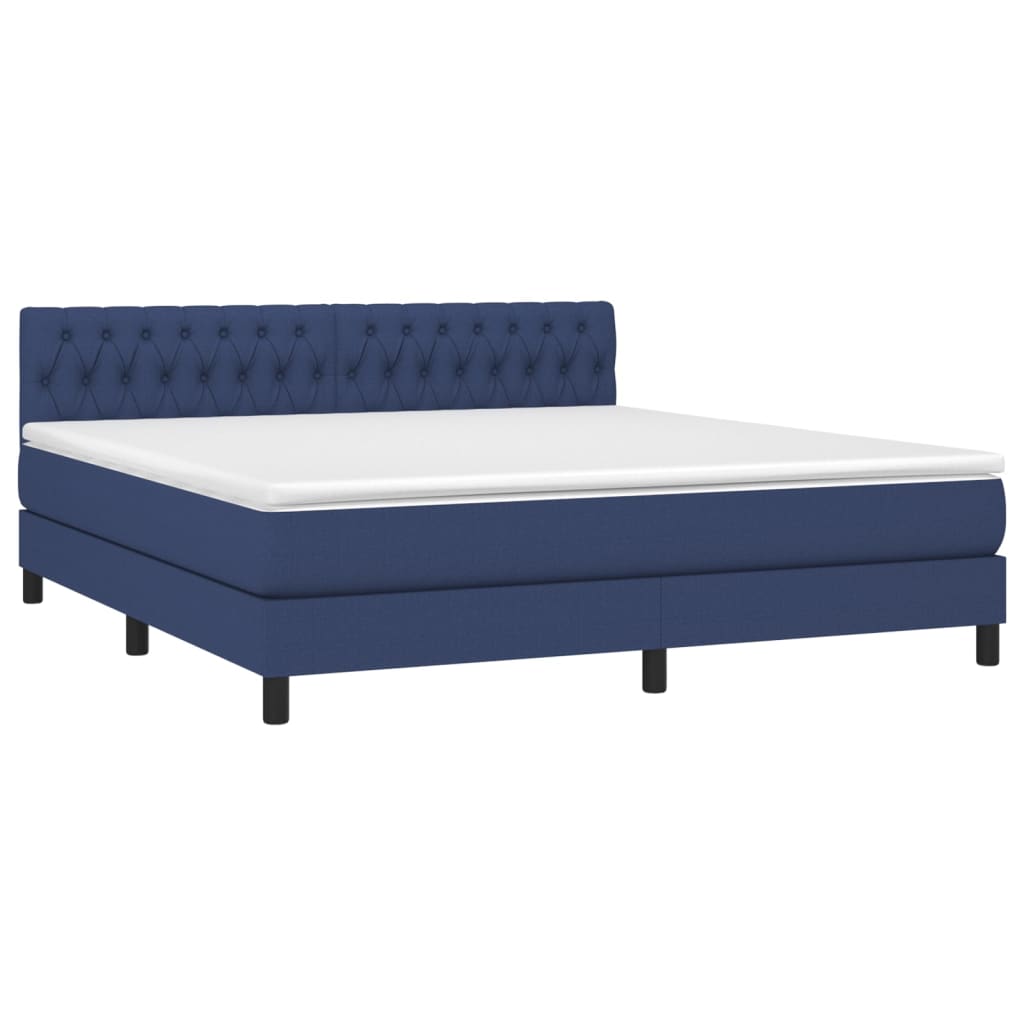Boxspring met matras stof blauw 180x200 cm is nu te koop bij PeponiXL, paradijselijk wonen!