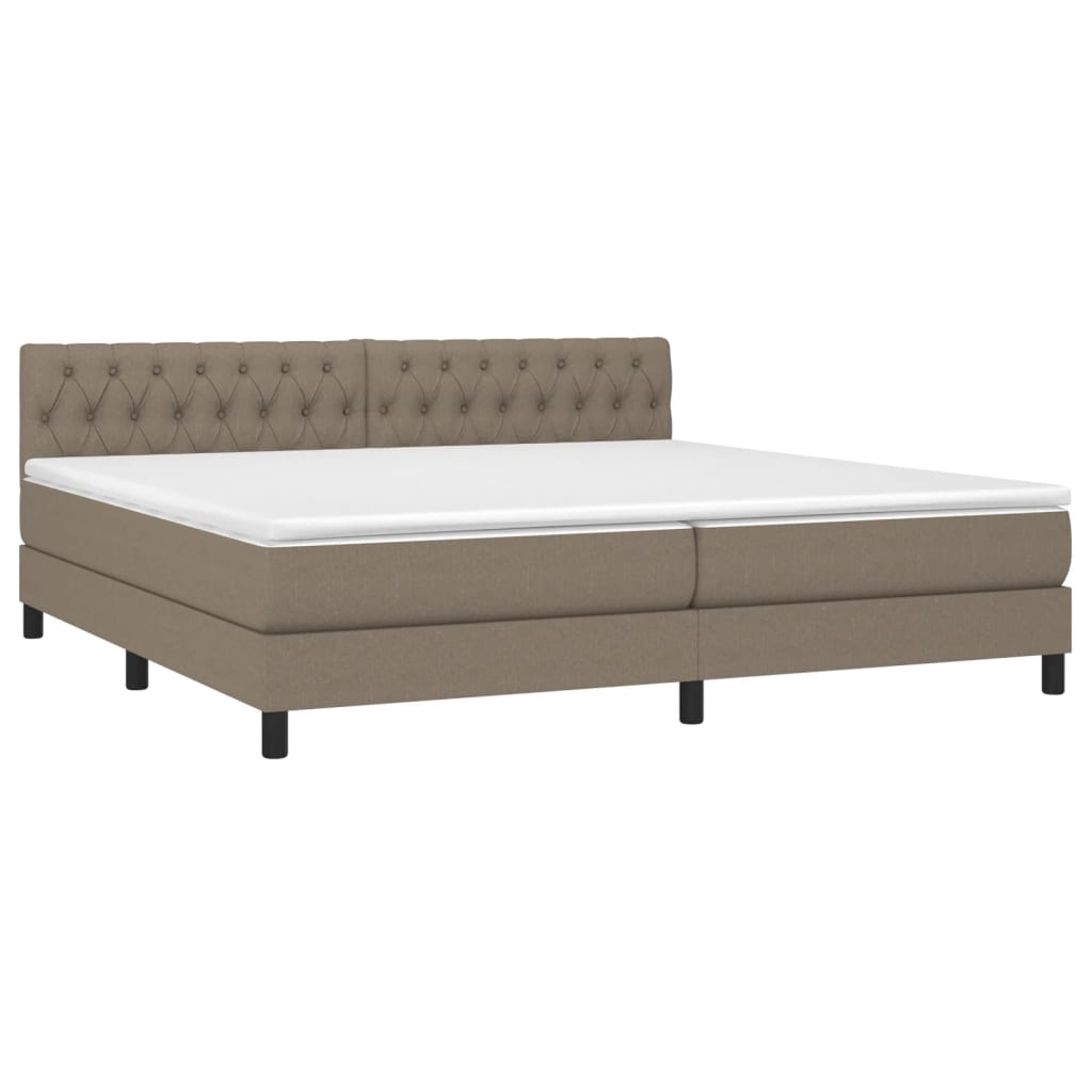Boxspring met matras stof taupe 200x200 cm is nu te koop bij PeponiXL, paradijselijk wonen!