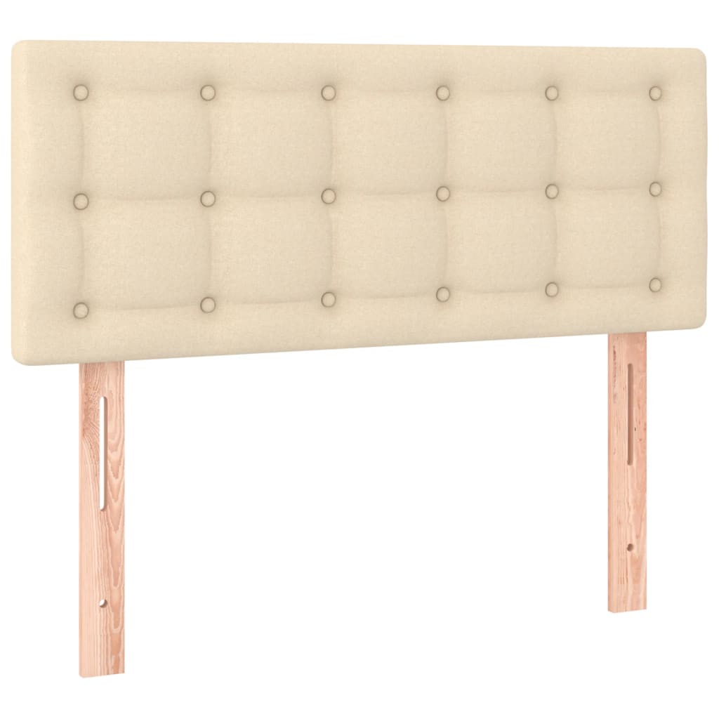 Boxspring met matras stof crèmekleurig 90x190 cm is nu te koop bij PeponiXL, paradijselijk wonen!