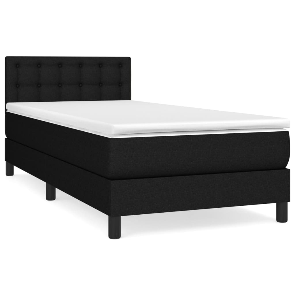 Boxspring met matras stof zwart 100x200 cm is nu te koop bij PeponiXL, paradijselijk wonen!