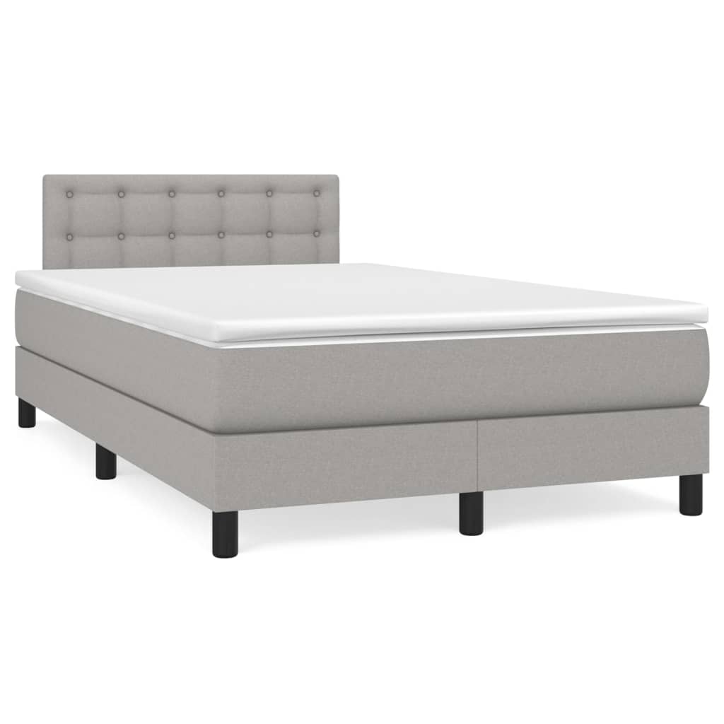 Boxspring met matras stof lichtgrijs 120x200 cm is nu te koop bij PeponiXL, paradijselijk wonen!