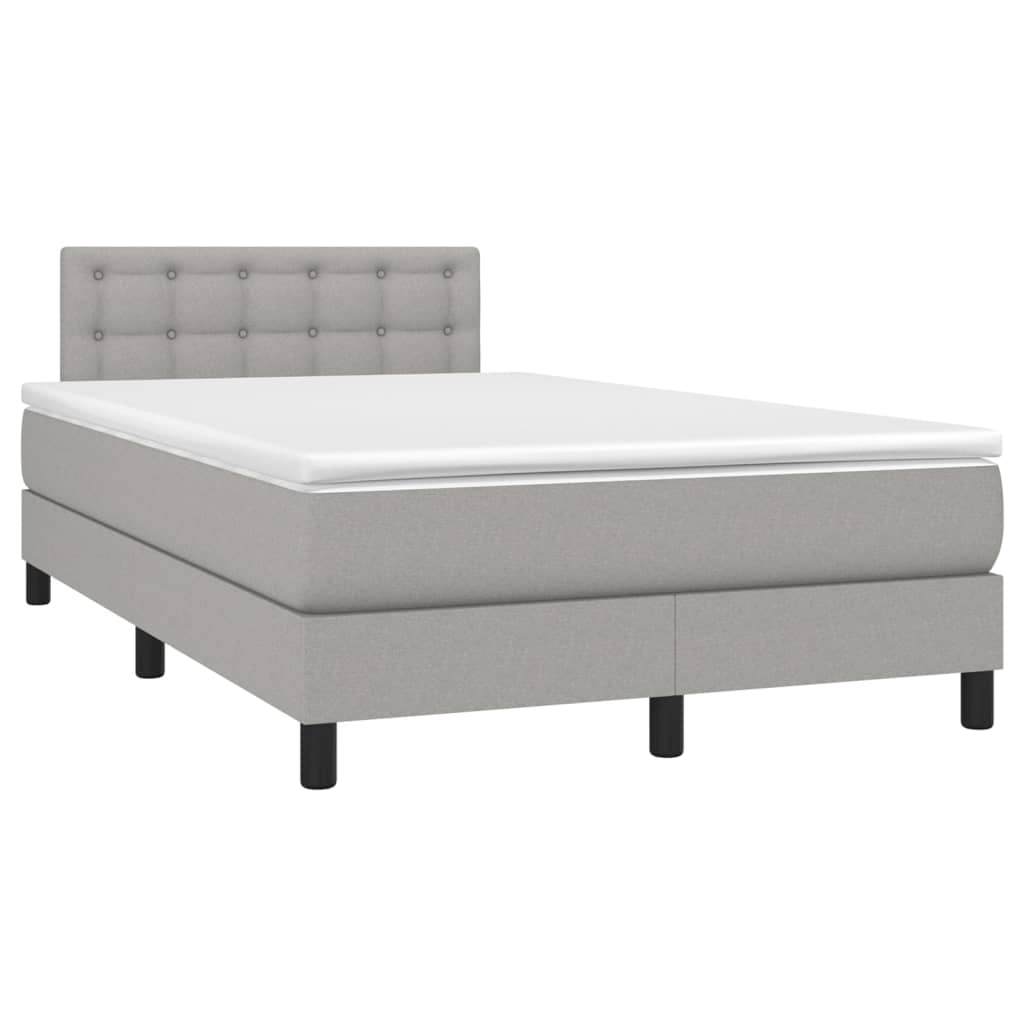 Boxspring met matras stof lichtgrijs 120x200 cm is nu te koop bij PeponiXL, paradijselijk wonen!