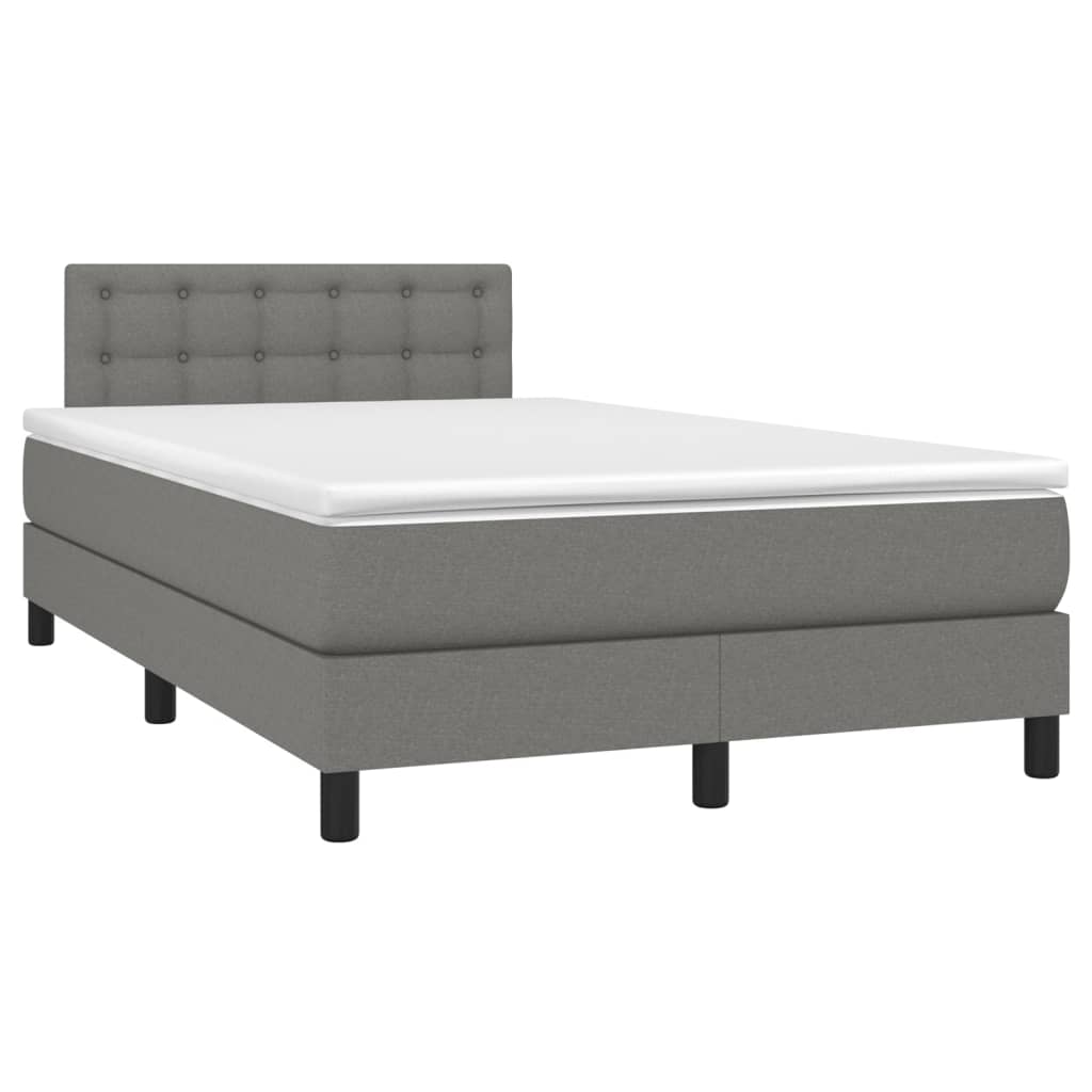 Boxspring met matras stof donkergrijs 120x200 cm is nu te koop bij PeponiXL, paradijselijk wonen!