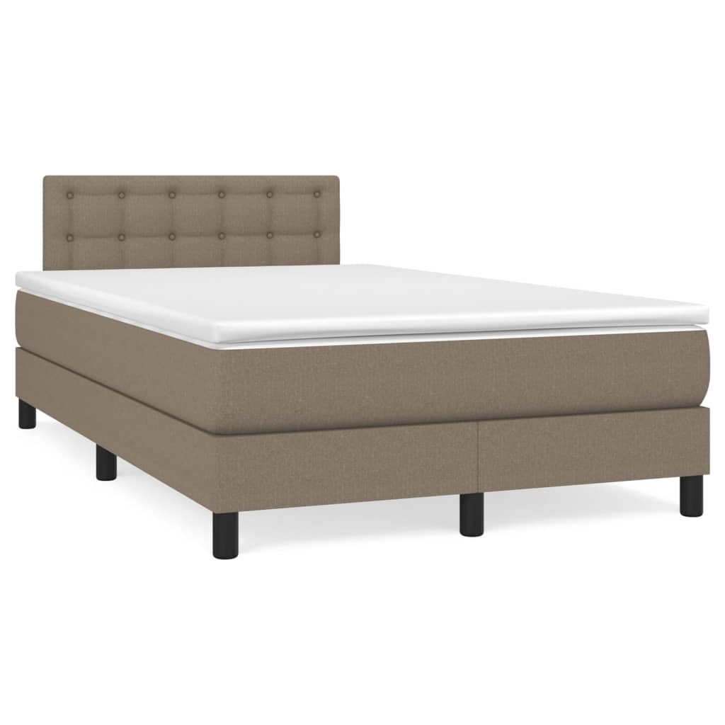 Boxspring met matras stof taupe 120x200 cm is nu te koop bij PeponiXL, paradijselijk wonen!