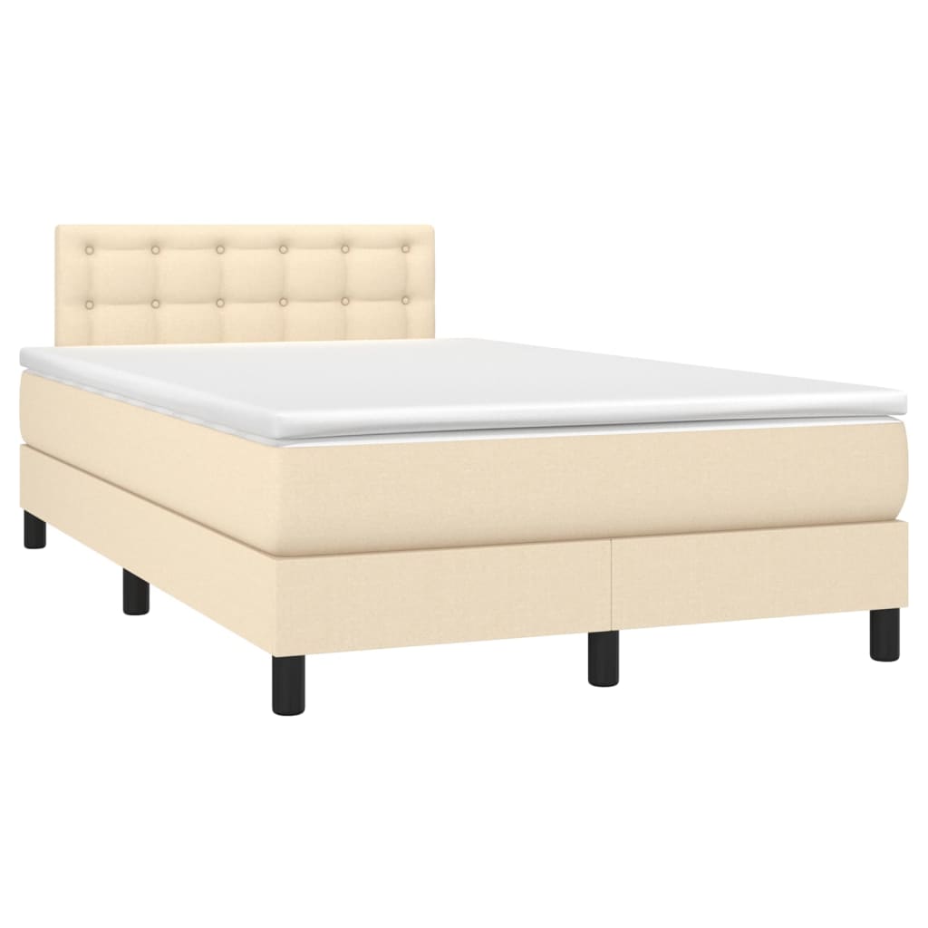 Boxspring met matras stof crèmekleurig 120x200 cm is nu te koop bij PeponiXL, paradijselijk wonen!
