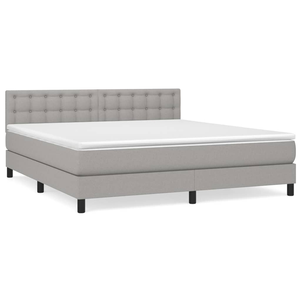 Boxspring met matras stof lichtgrijs 160x200 cm is nu te koop bij PeponiXL, paradijselijk wonen!