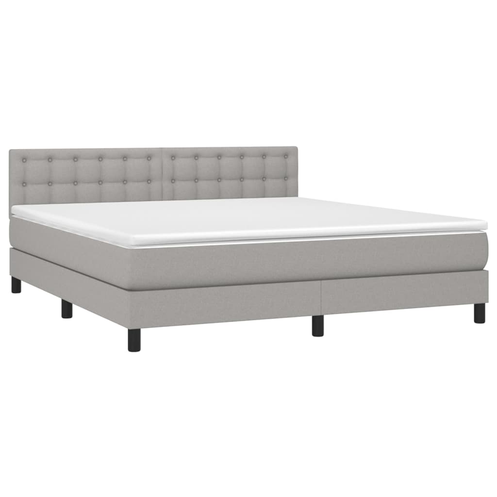 Boxspring met matras stof lichtgrijs 160x200 cm is nu te koop bij PeponiXL, paradijselijk wonen!