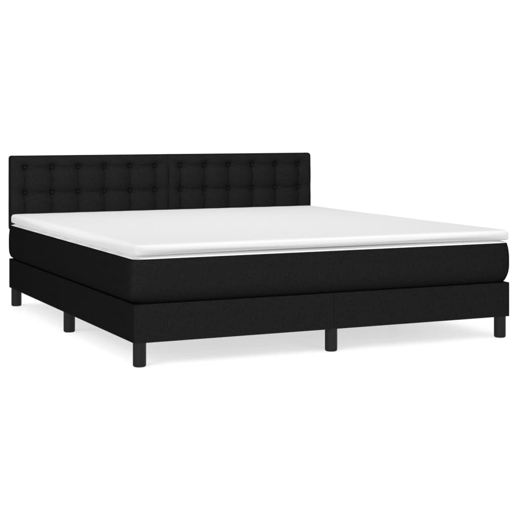 Boxspring met matras stof zwart 160x200 cm is nu te koop bij PeponiXL, paradijselijk wonen!