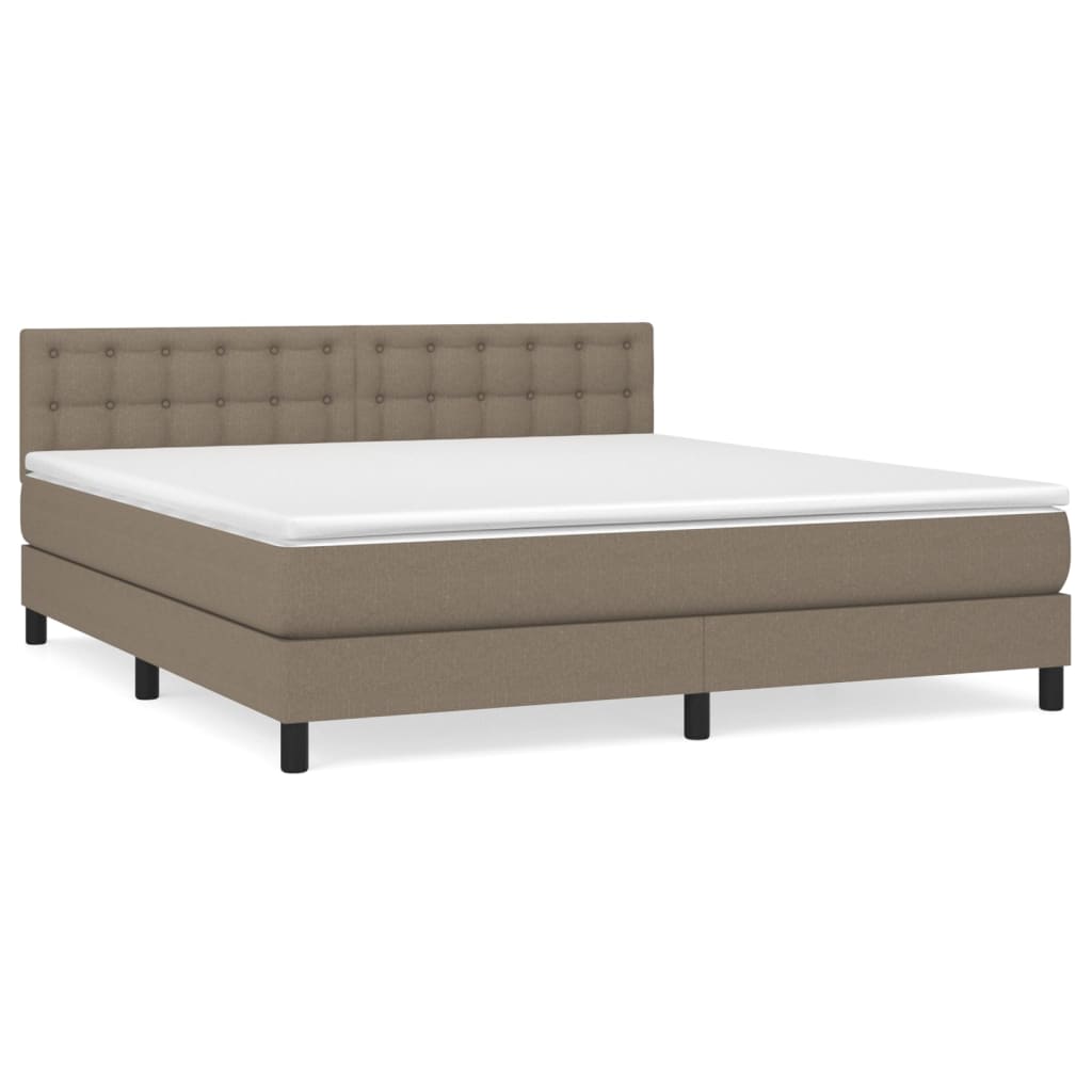 Boxspring met matras stof taupe 180x200 cm is nu te koop bij PeponiXL, paradijselijk wonen!