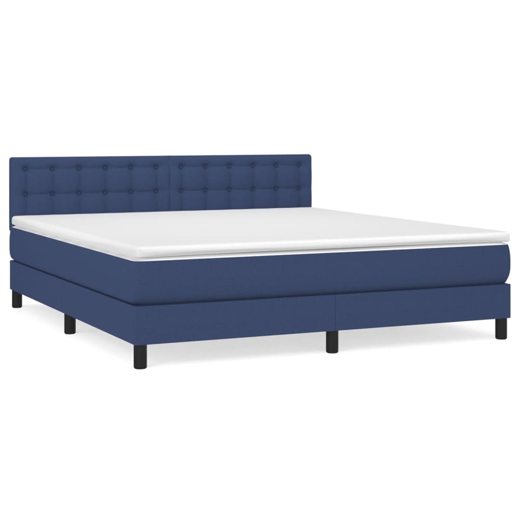 Boxspring met matras stof blauw 180x200 cm is nu te koop bij PeponiXL, paradijselijk wonen!