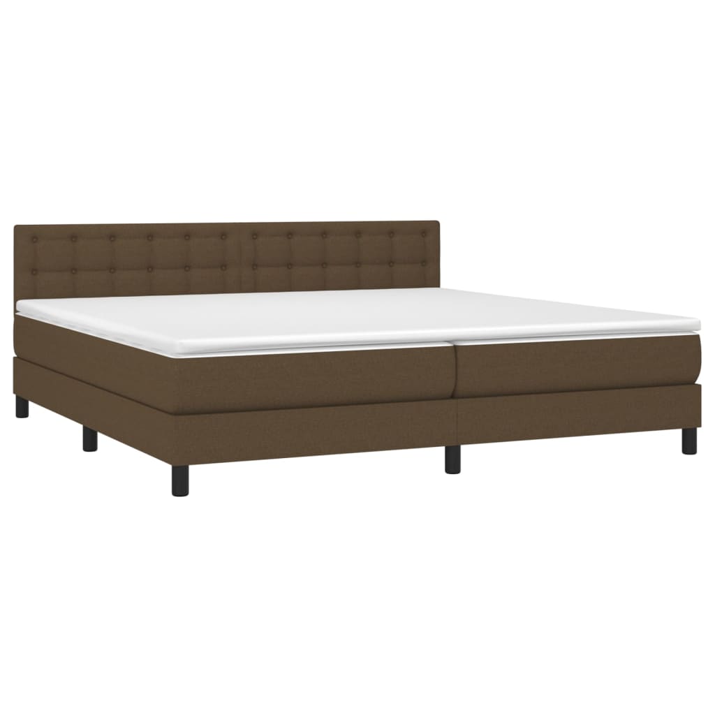 Boxspring met matras stof donkerbruin 200x200 cm is nu te koop bij PeponiXL, paradijselijk wonen!