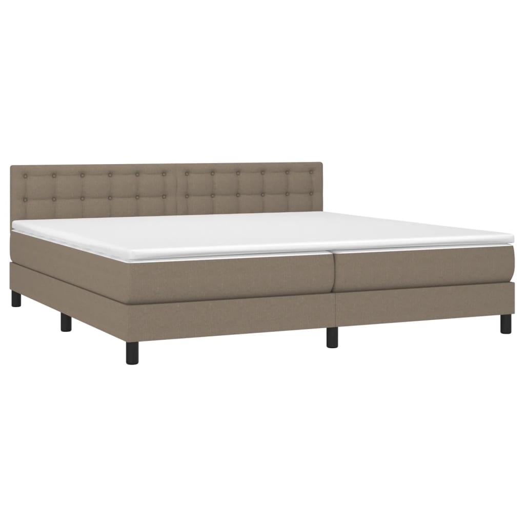 Boxspring met matras stof taupe 200x200 cm is nu te koop bij PeponiXL, paradijselijk wonen!