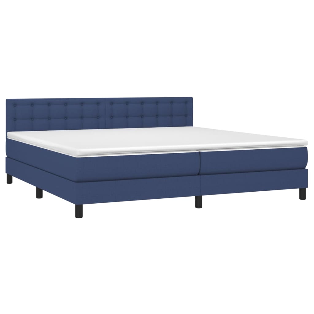 Boxspring met matras stof blauw 200x200 cm is nu te koop bij PeponiXL, paradijselijk wonen!