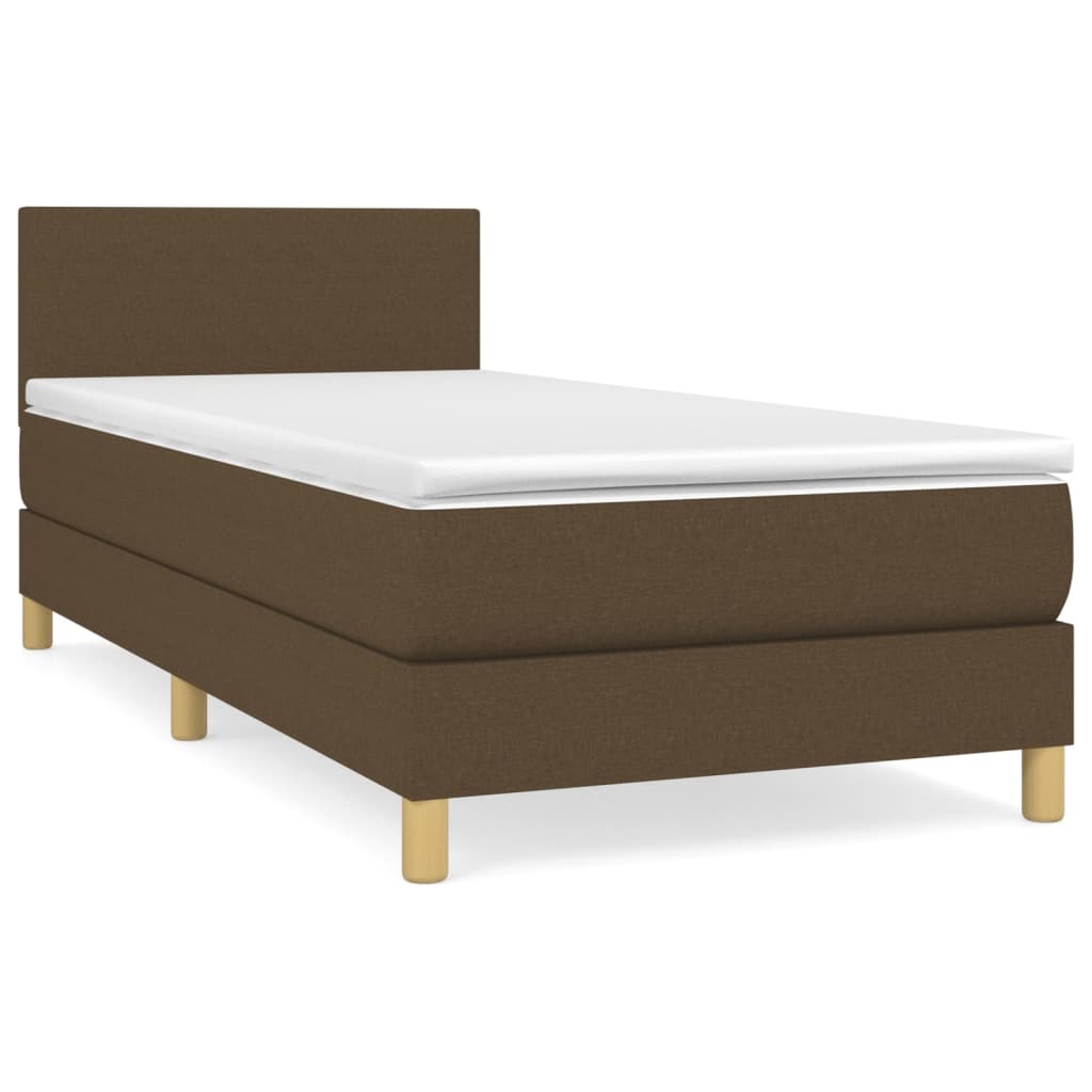 Boxspring met matras stof donkerbruin 100x200 cm is nu te koop bij PeponiXL, paradijselijk wonen!