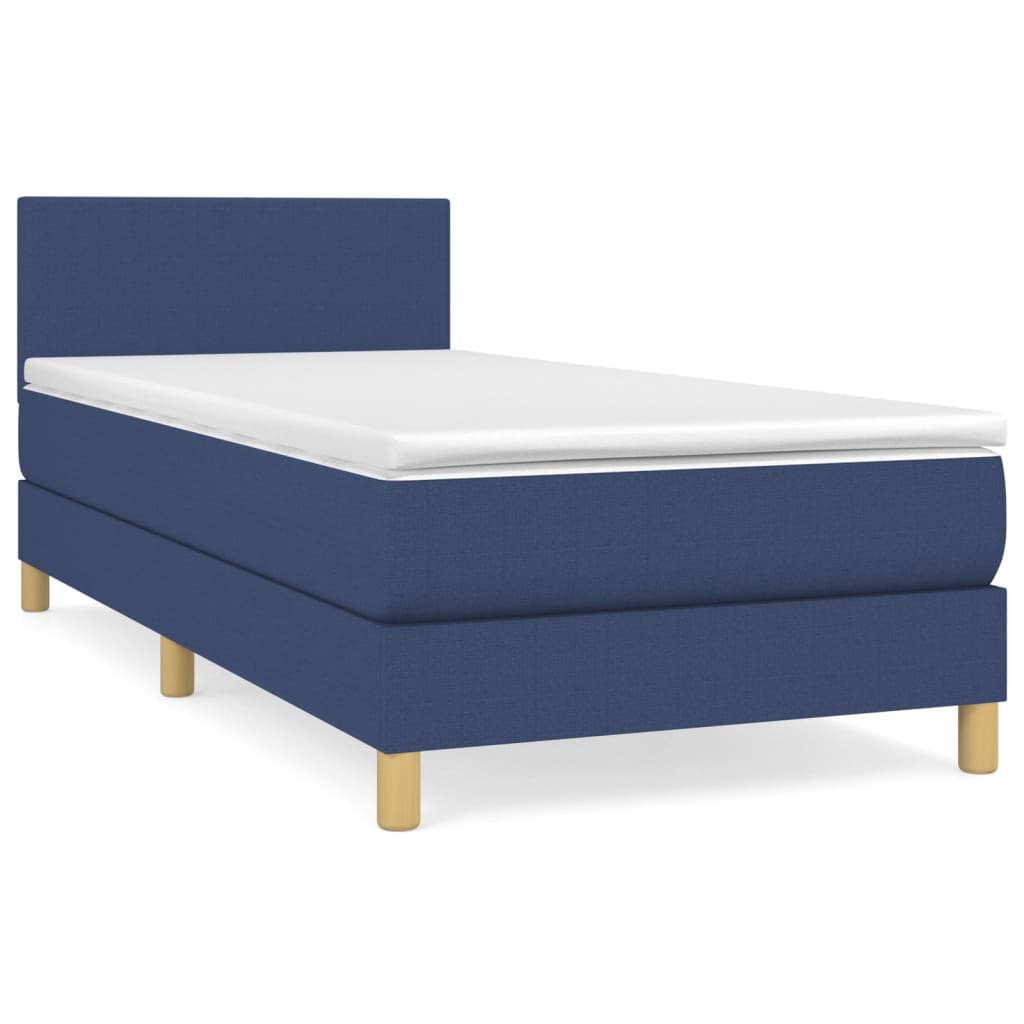 Boxspring met matras stof blauw 100x200 cm is nu te koop bij PeponiXL, paradijselijk wonen!