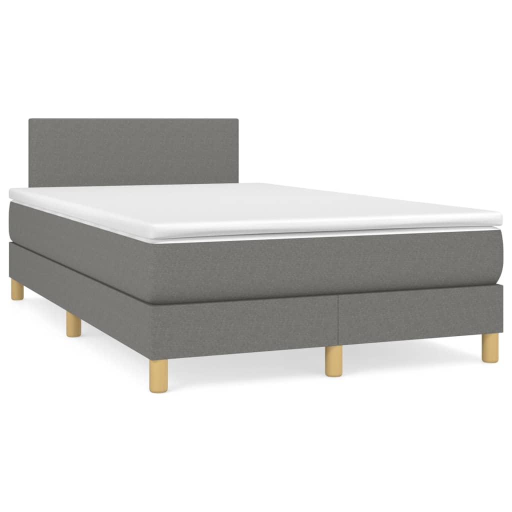 Boxspring met matras stof donkergrijs 120x200 cm is nu te koop bij PeponiXL, paradijselijk wonen!
