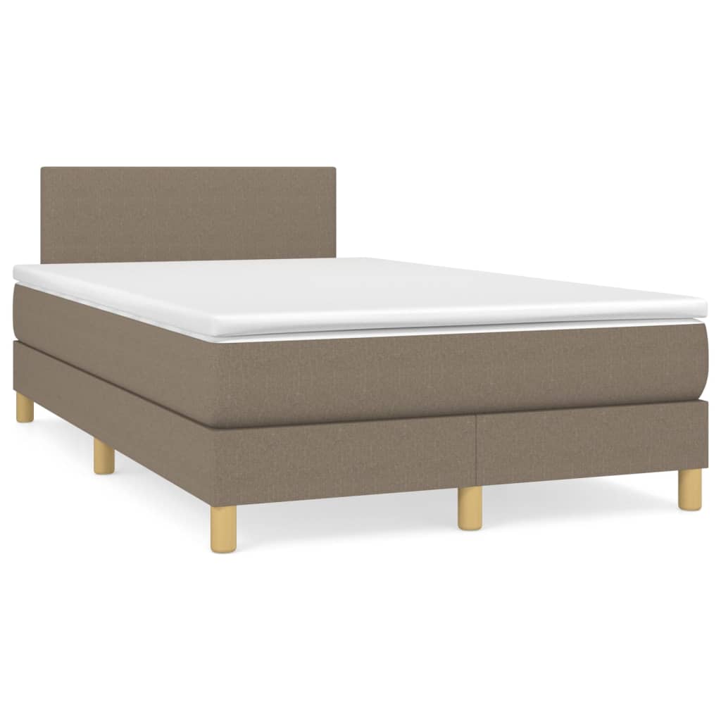 Boxspring met matras stof taupe 120x200 cm is nu te koop bij PeponiXL, paradijselijk wonen!