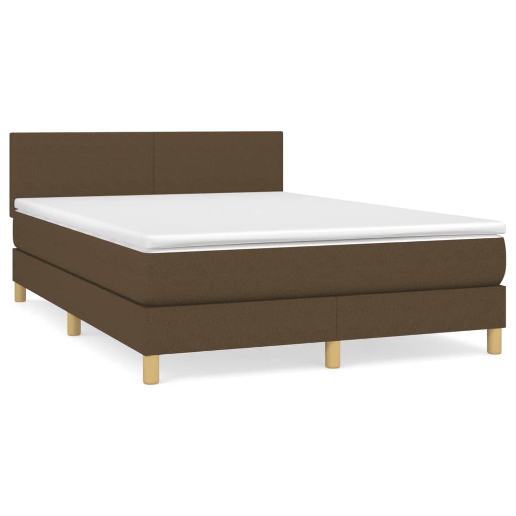 Boxspring met matras stof donkerbruin 140x200 cm is nu te koop bij PeponiXL, paradijselijk wonen!