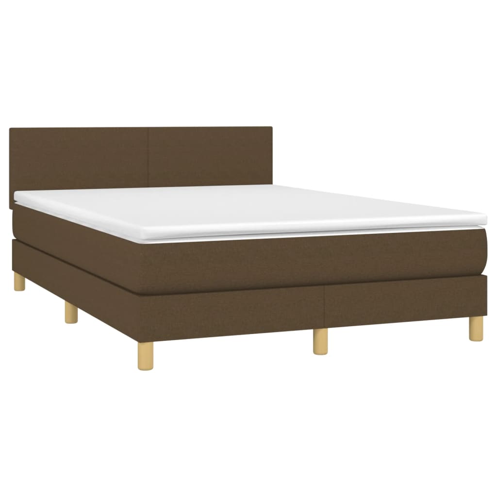 Boxspring met matras stof donkerbruin 140x200 cm is nu te koop bij PeponiXL, paradijselijk wonen!