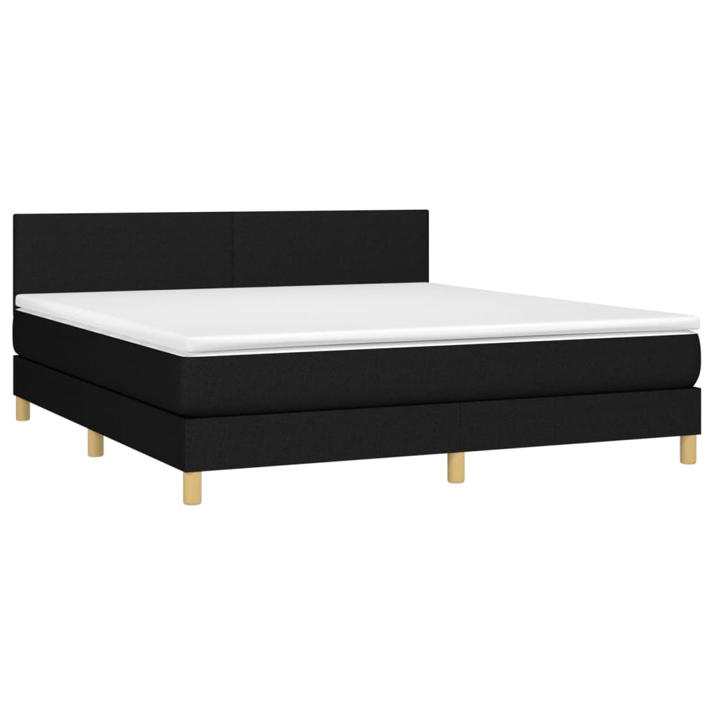 Boxspring met matras stof zwart 160x200 cm is nu te koop bij PeponiXL, paradijselijk wonen!