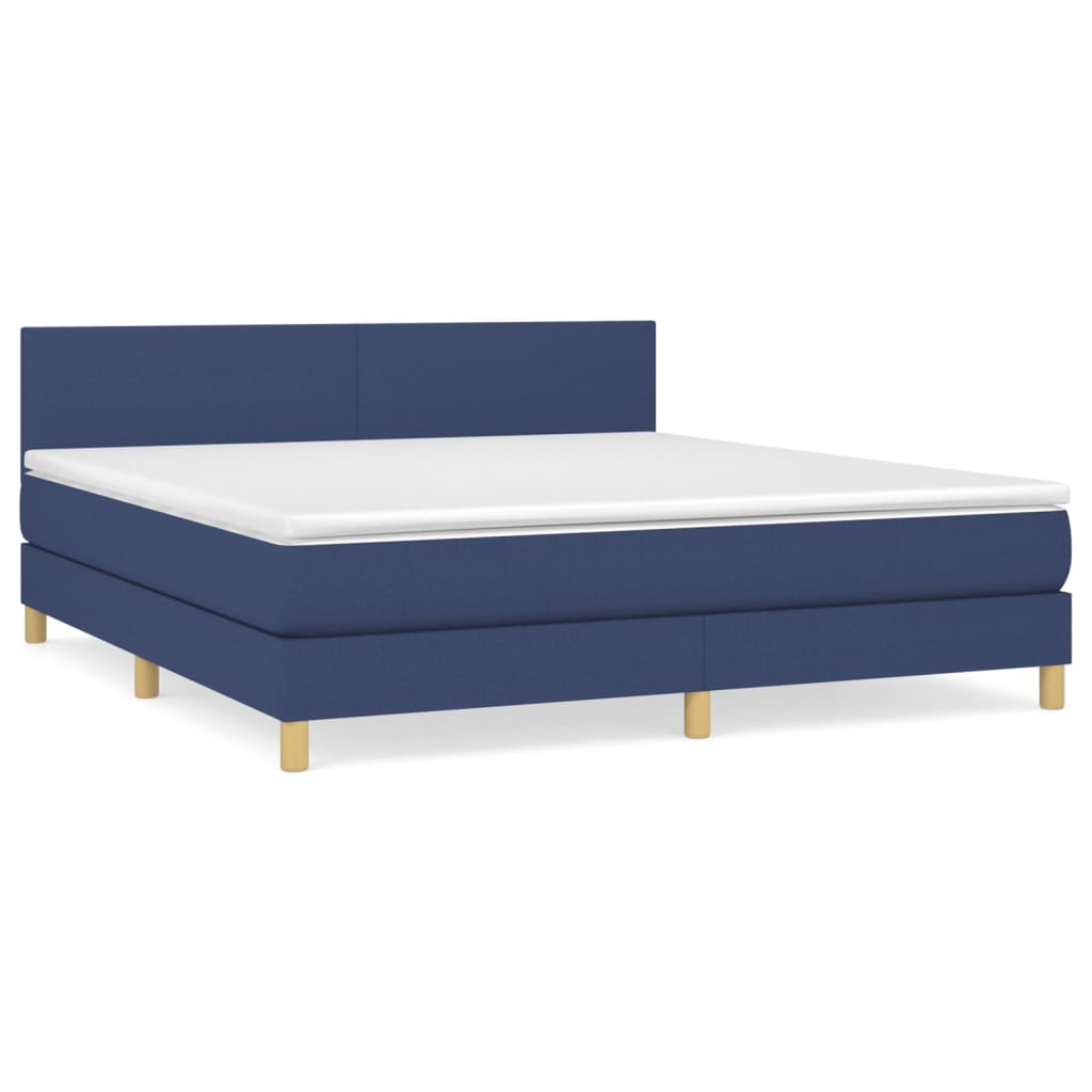 Boxspring met matras stof blauw 160x200 cm is nu te koop bij PeponiXL, paradijselijk wonen!