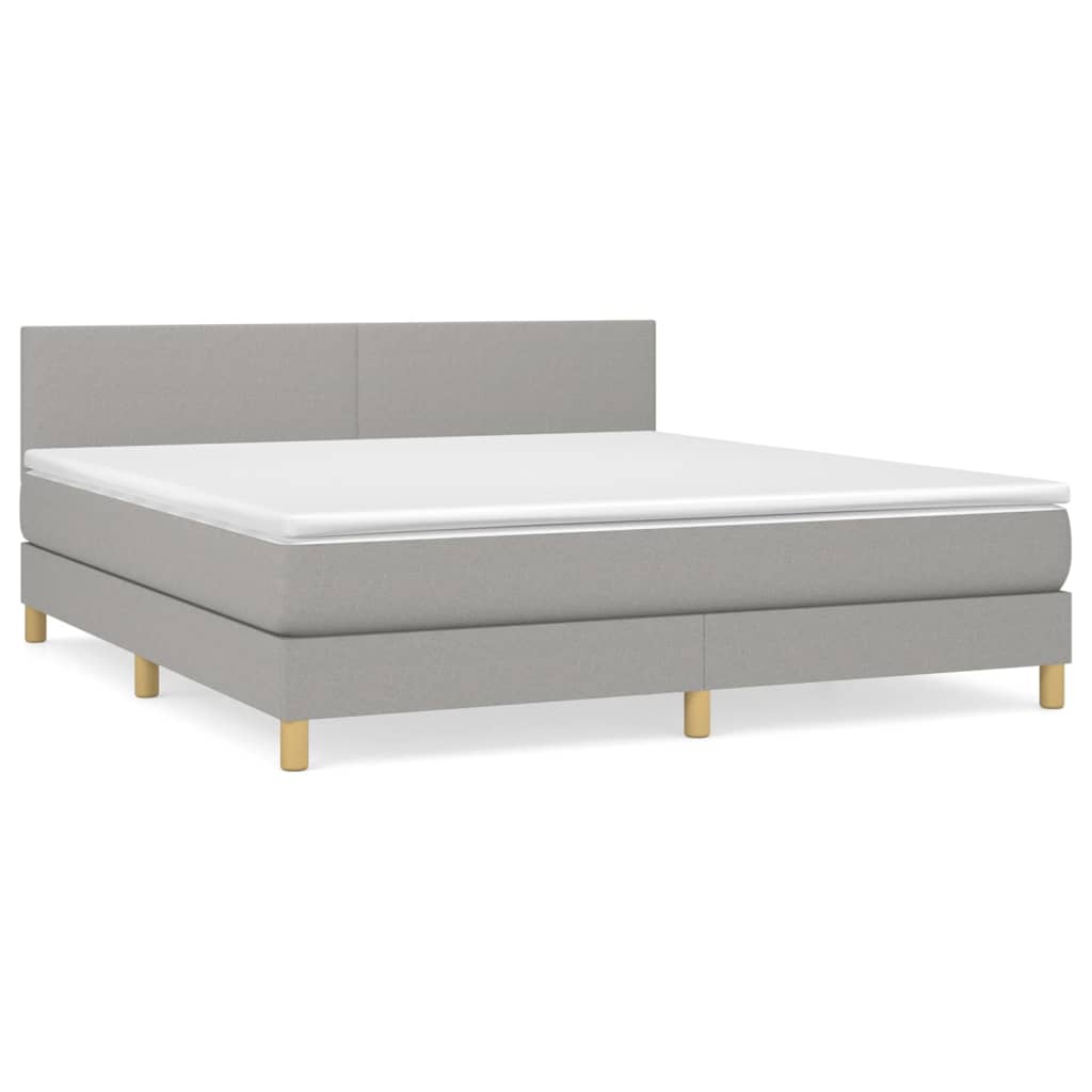 Boxspring met matras stof lichtgrijs 180x200 cm is nu te koop bij PeponiXL, paradijselijk wonen!