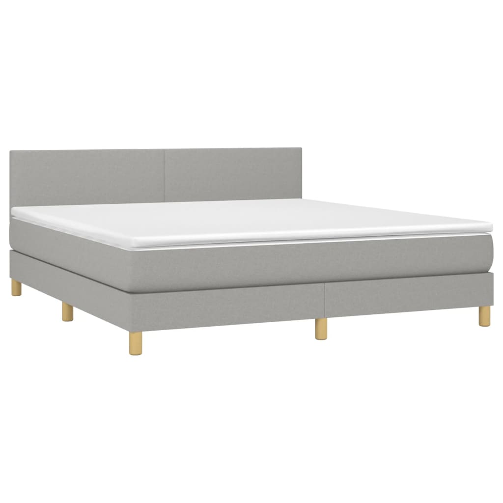Boxspring met matras stof lichtgrijs 180x200 cm is nu te koop bij PeponiXL, paradijselijk wonen!