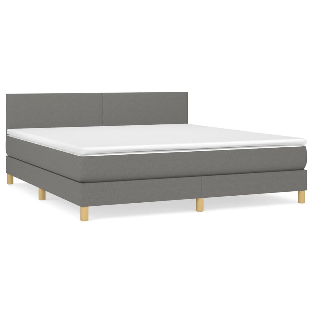 Boxspring met matras stof donkergrijs 180x200 cm is nu te koop bij PeponiXL, paradijselijk wonen!