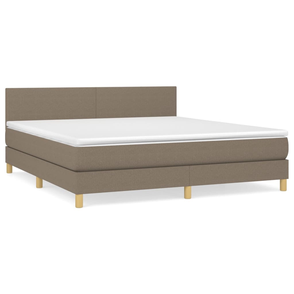 Boxspring met matras stof taupe 180x200 cm is nu te koop bij PeponiXL, paradijselijk wonen!