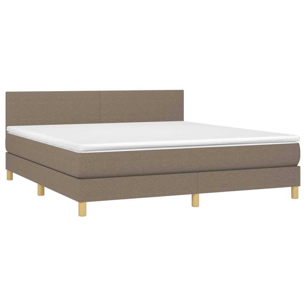 Boxspring met matras stof taupe 180x200 cm is nu te koop bij PeponiXL, paradijselijk wonen!