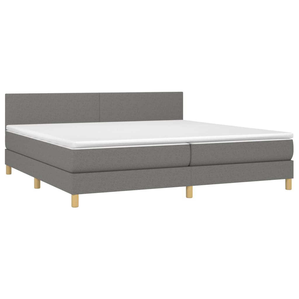Boxspring met matras stof donkergrijs 200x200 cm is nu te koop bij PeponiXL, paradijselijk wonen!